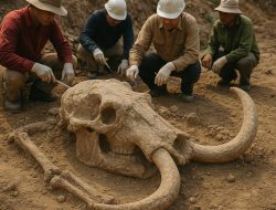 Fosil gajah purba yang diperkirakan berusia 500.000 tahun ditemukan di kawasan bukit Pegunungan Patiayam di Desa Terban, Jekulo, Kudus, Jawa Tengah.