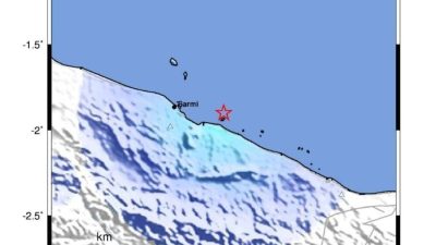 Gempa Magnitudo 5,0 Guncang Kabupaten Sarmi, Papua