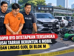 Sopir BYD Ditetapkan Tersangka Usai Tabrak Beruntun 4 Mobil dan Lindas Ojol di Blok M